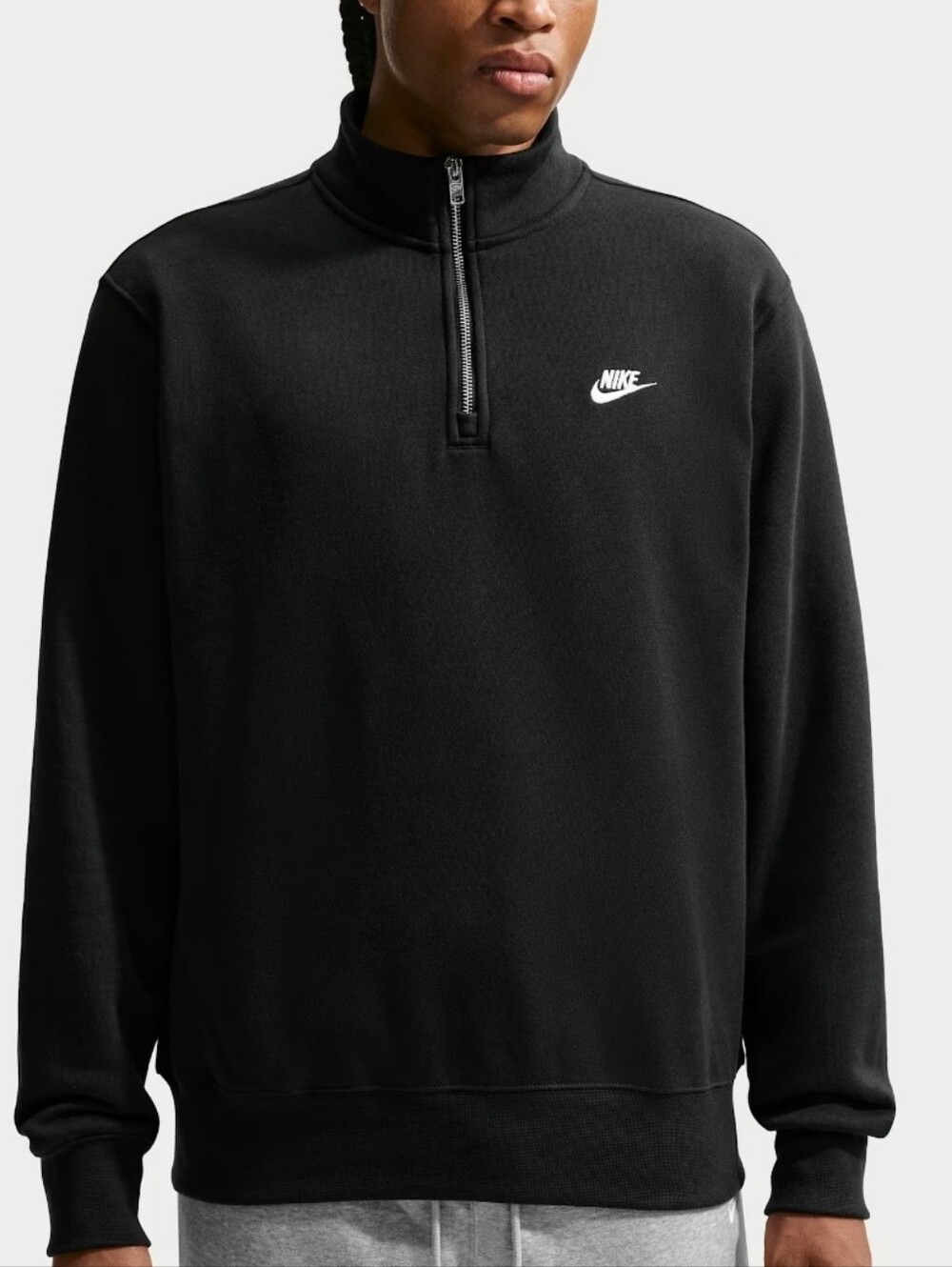 Nike FIRE! NWT! Sportswear Club 1/2 Zip & Cargo 2pc Jogger Set in Black. Sz Sm.